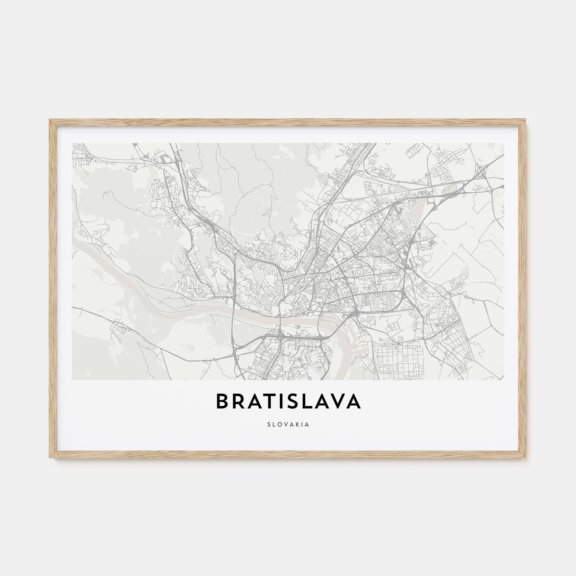Bratislava Map Landscape Poster