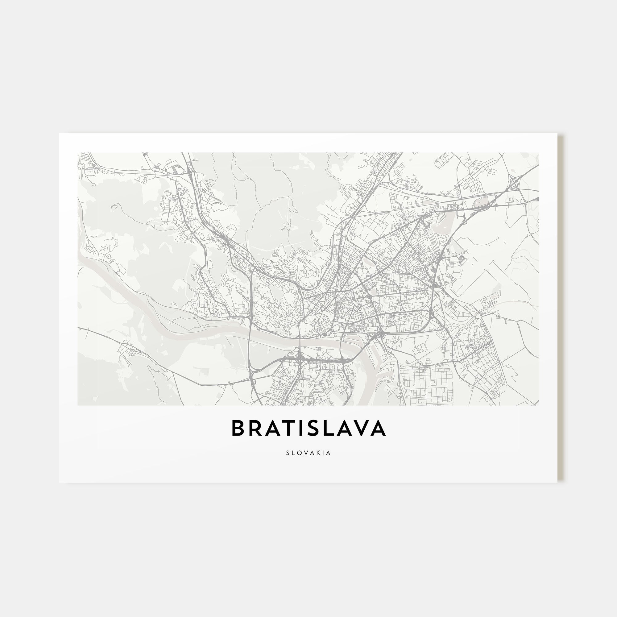 Bratislava Map Landscape Poster