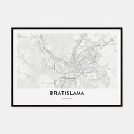 Bratislava Map Landscape Poster