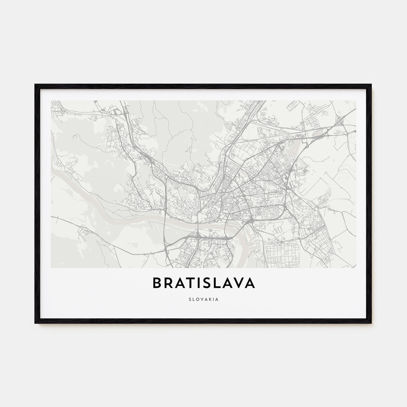 Bratislava Map Landscape Poster