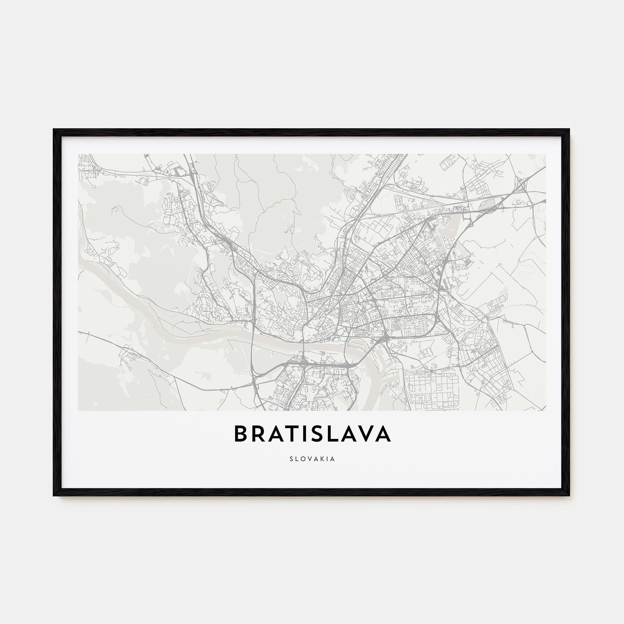 Bratislava Map Landscape Poster