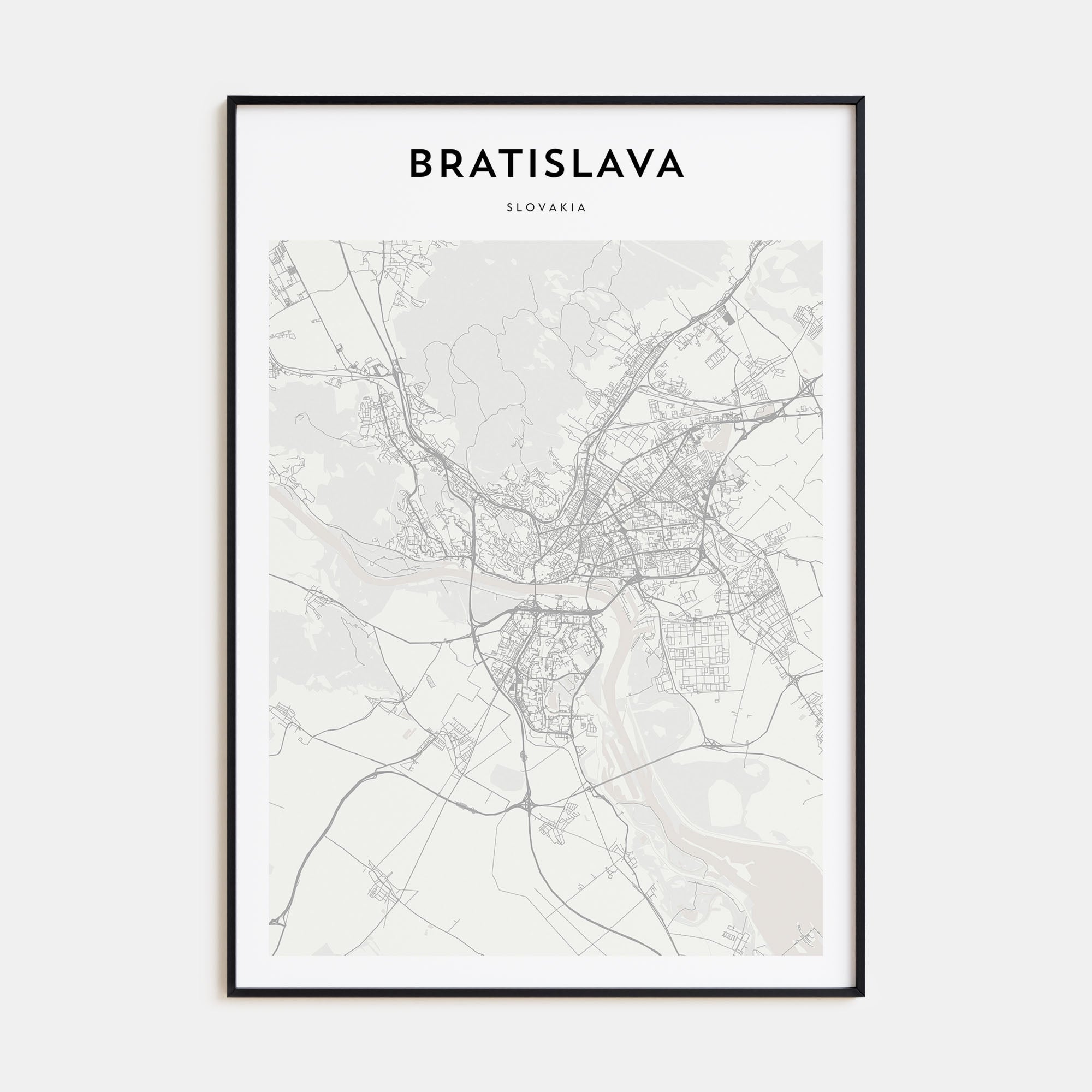 Bratislava Map Portrait Poster