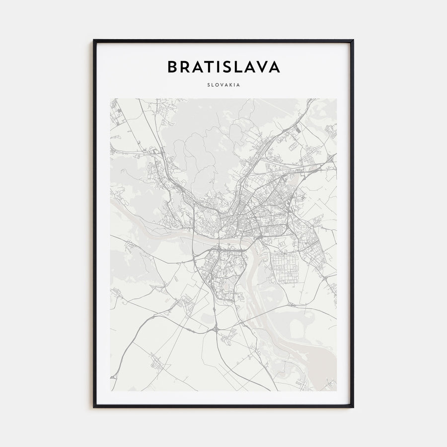 Bratislava Map Portrait Poster