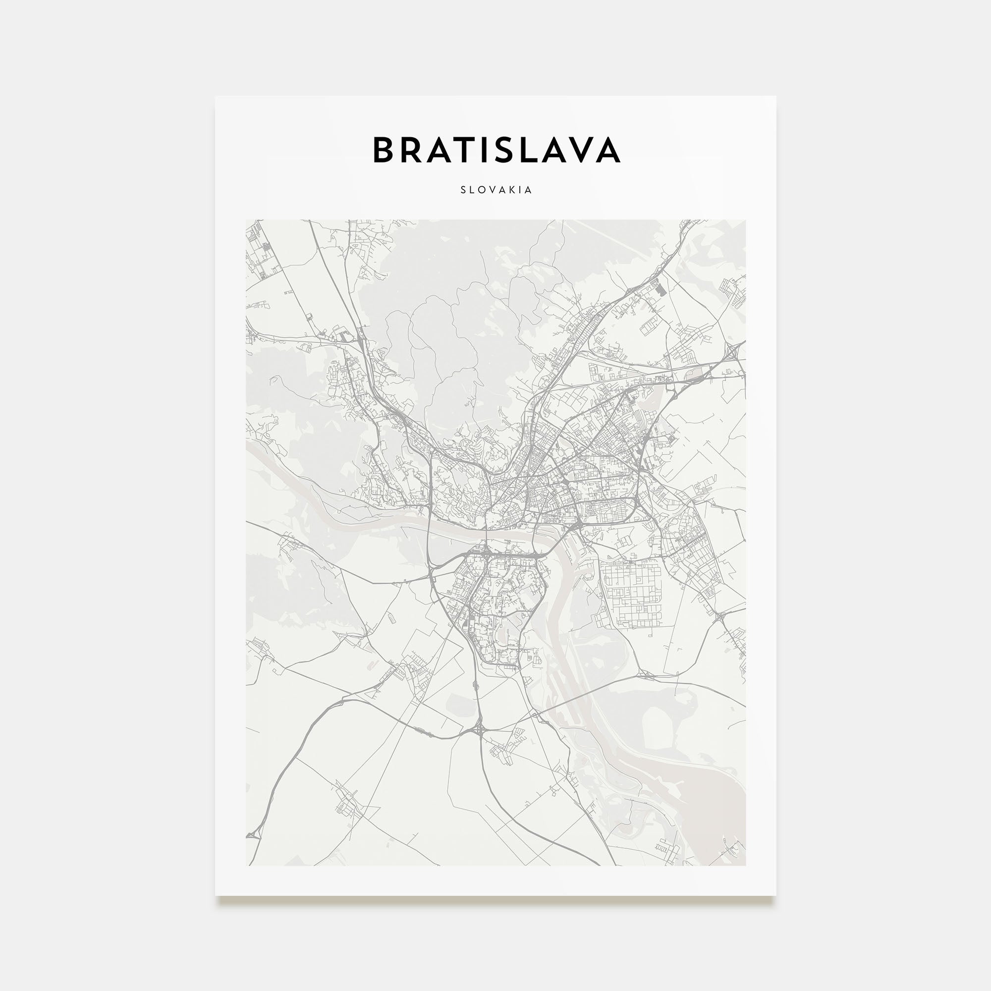 Bratislava Map Portrait Poster