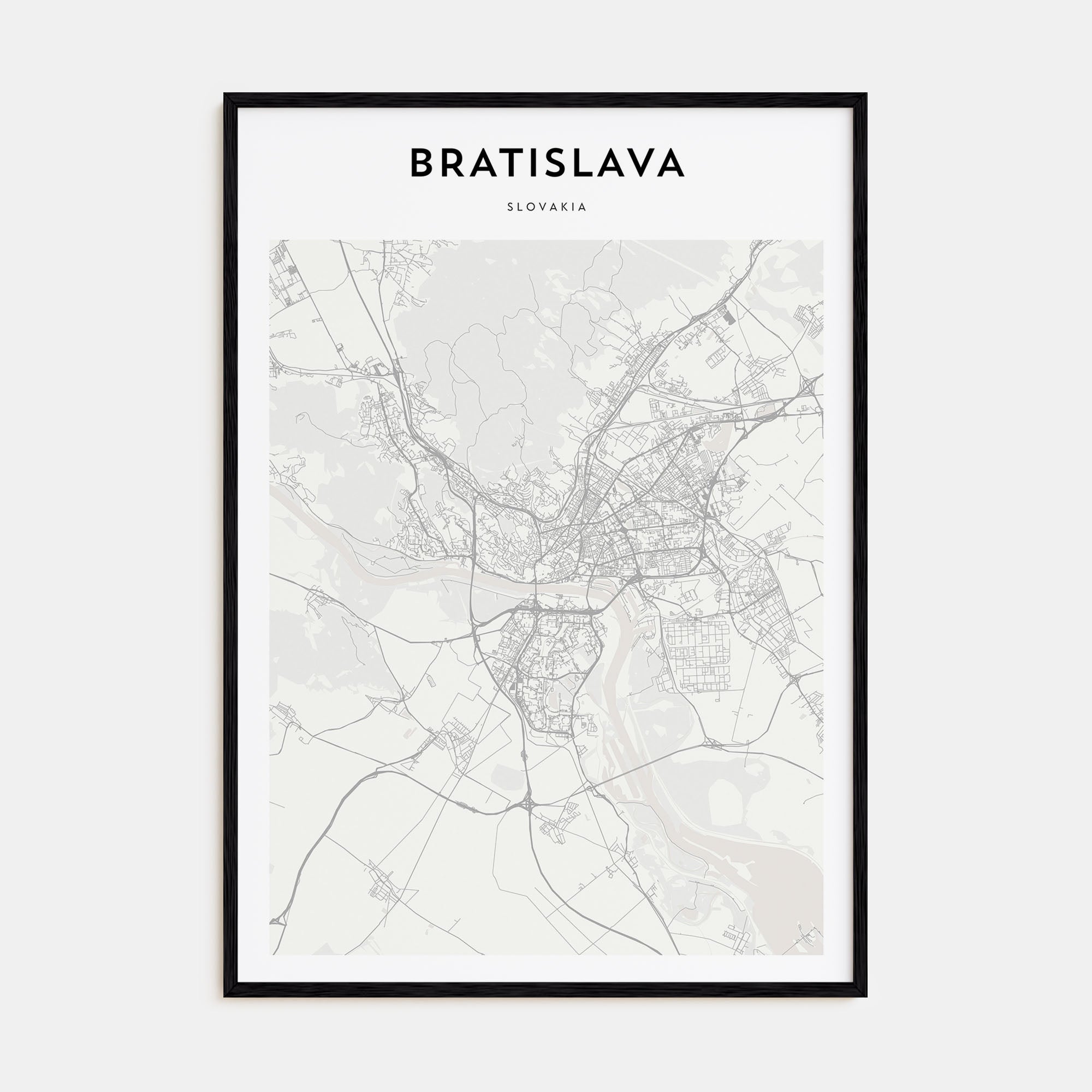 Bratislava Map Portrait Poster