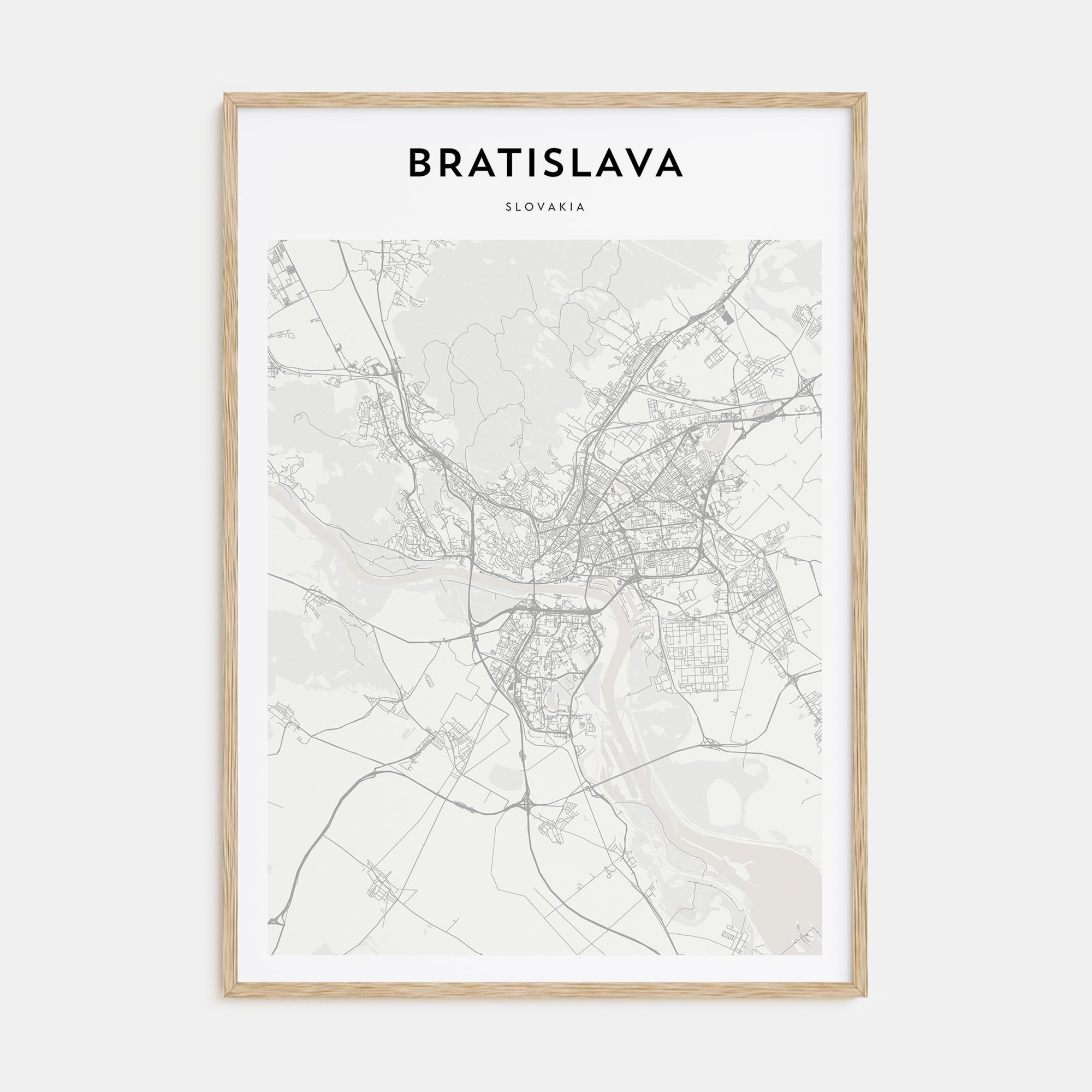 Bratislava Map Portrait Poster
