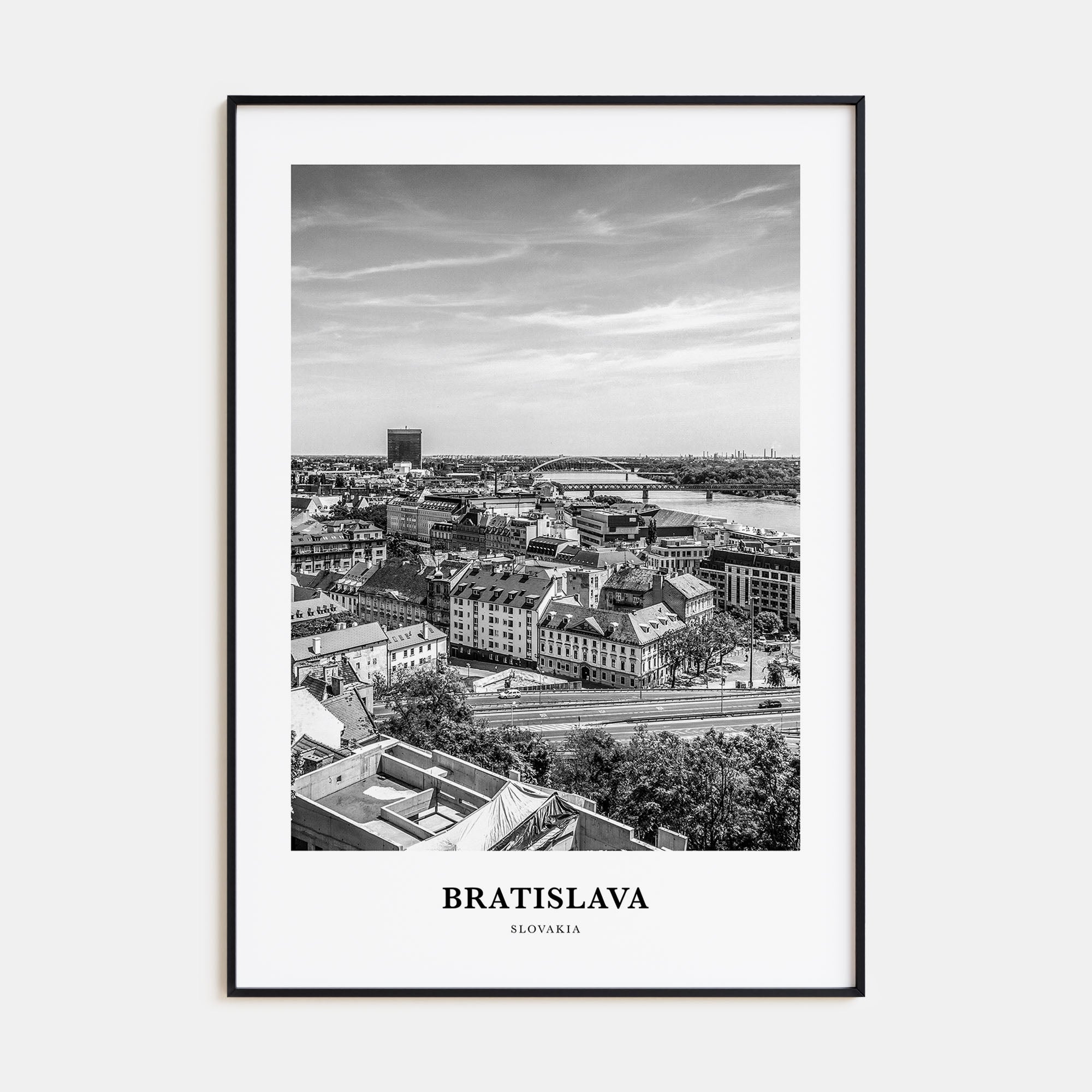 Bratislava Portrait B&W Poster