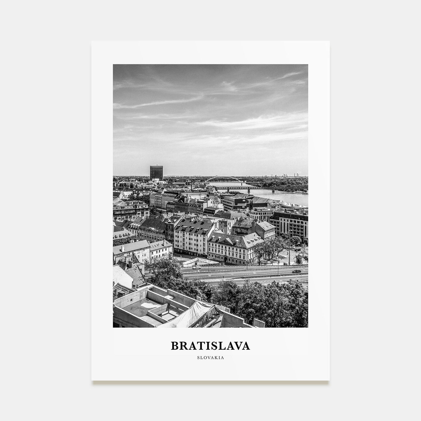 Bratislava Portrait B&W Poster