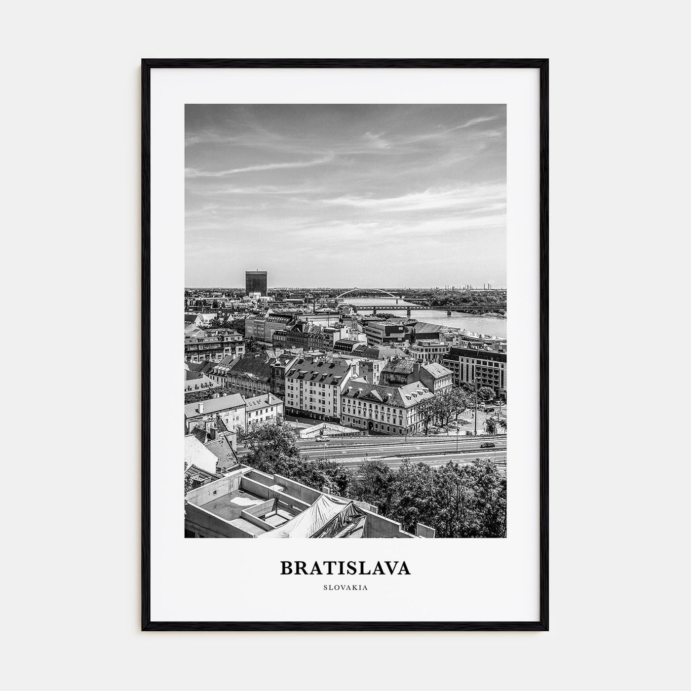 Bratislava Portrait B&W Poster