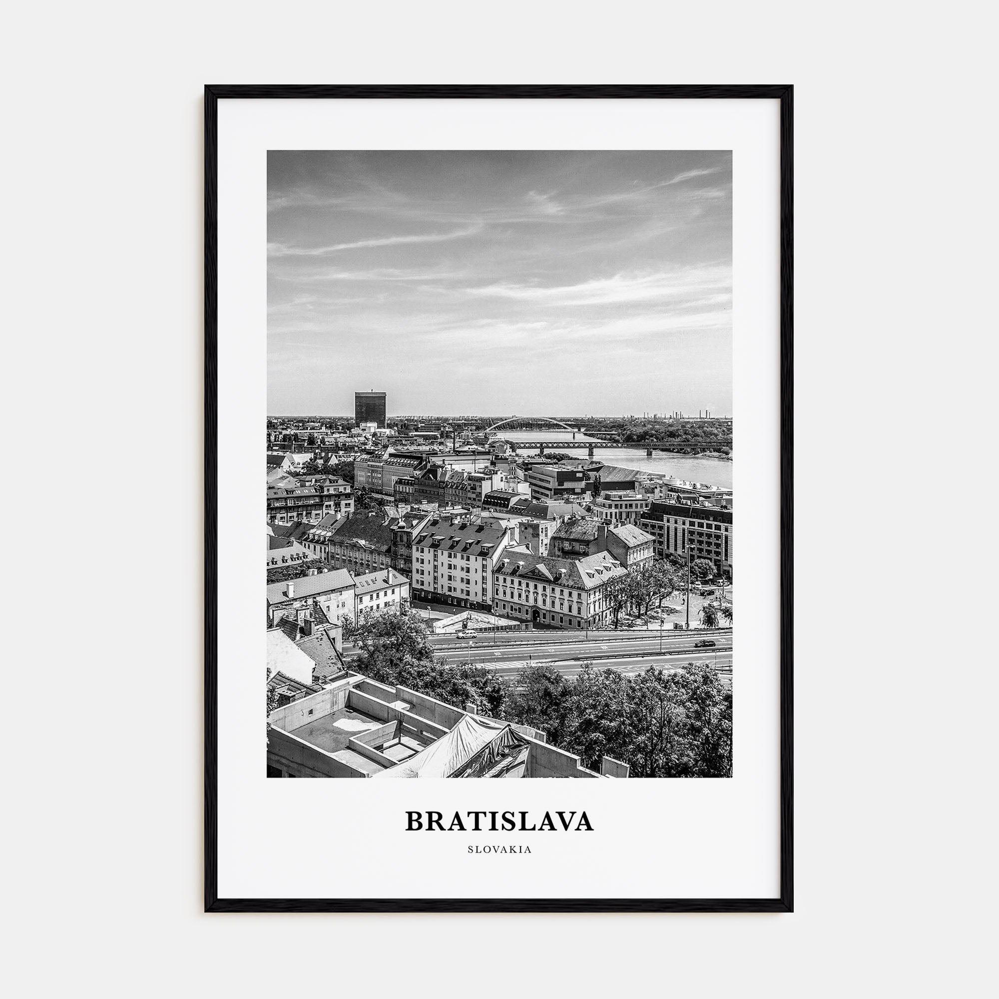 Bratislava Portrait B&W Poster