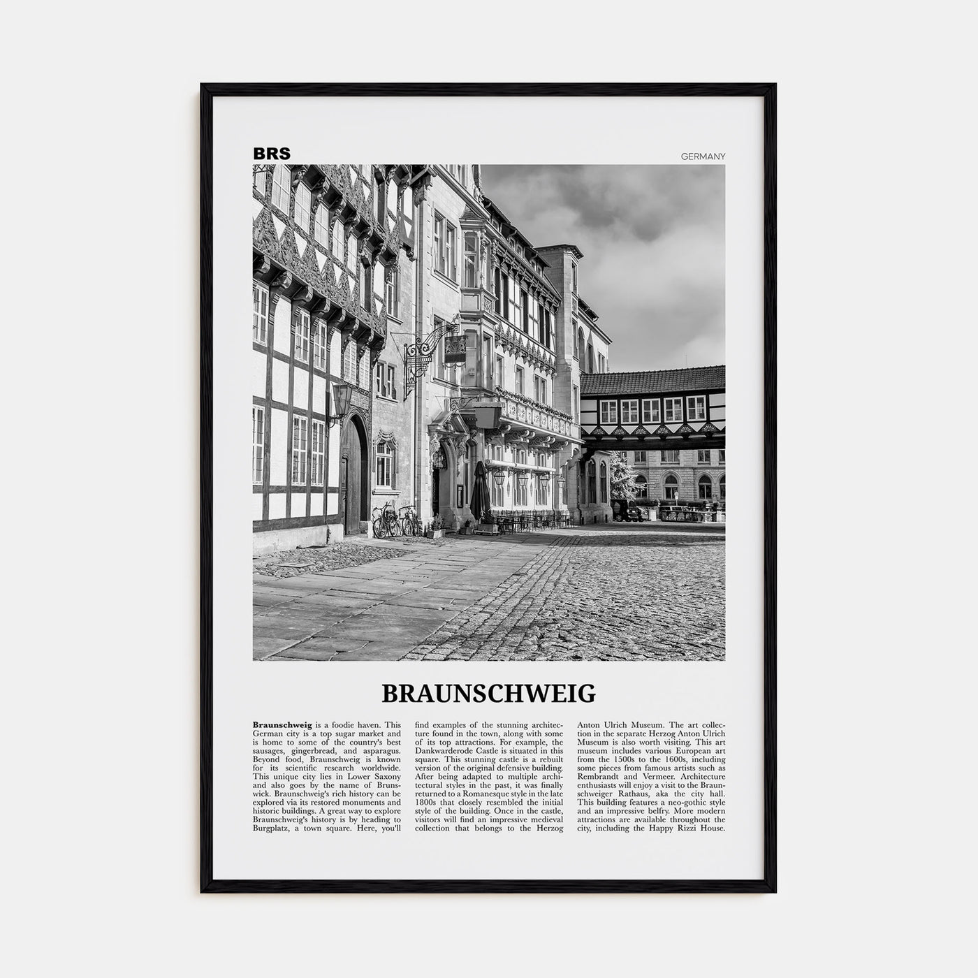 Braunschweig Travel B&W Poster