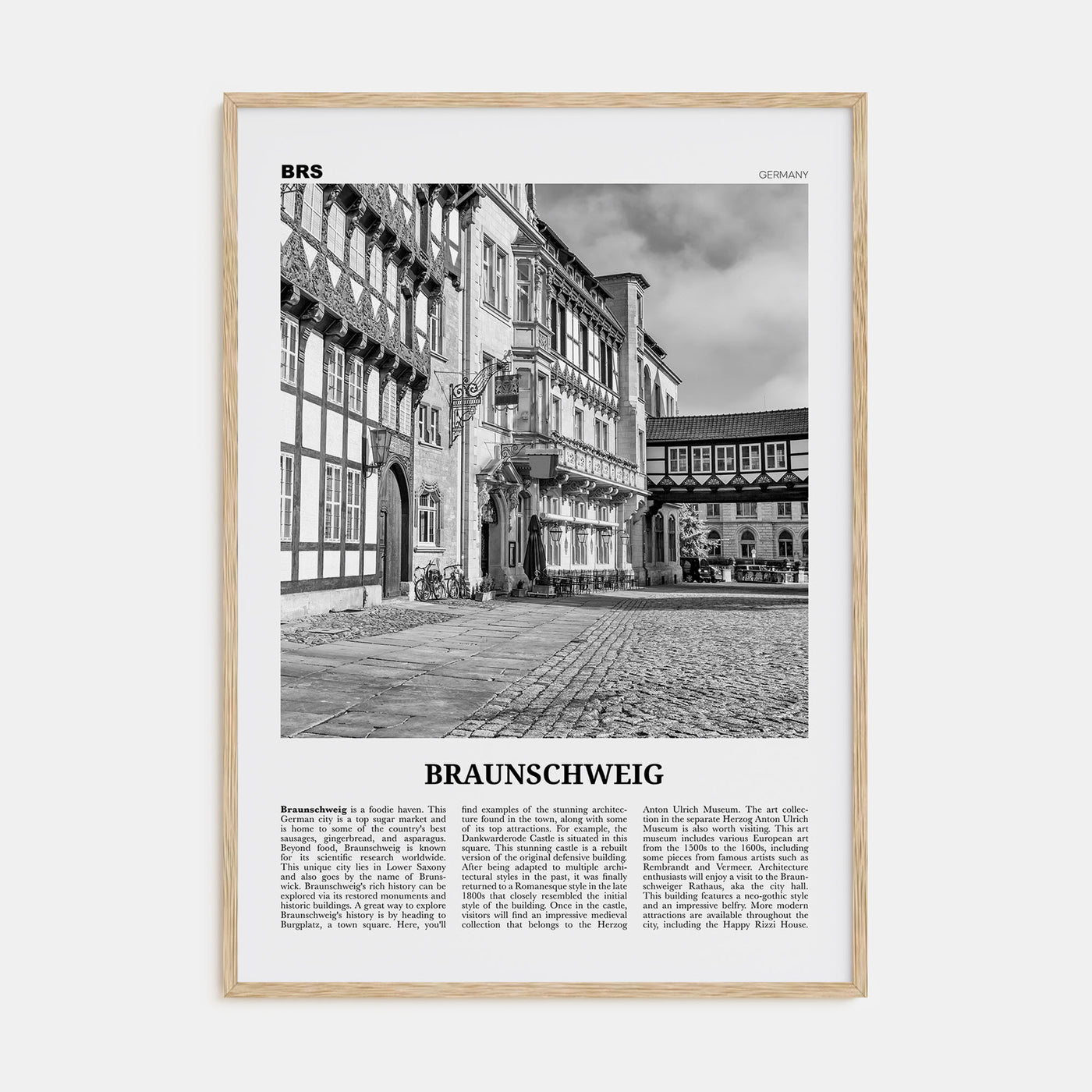 Braunschweig Travel B&W Poster