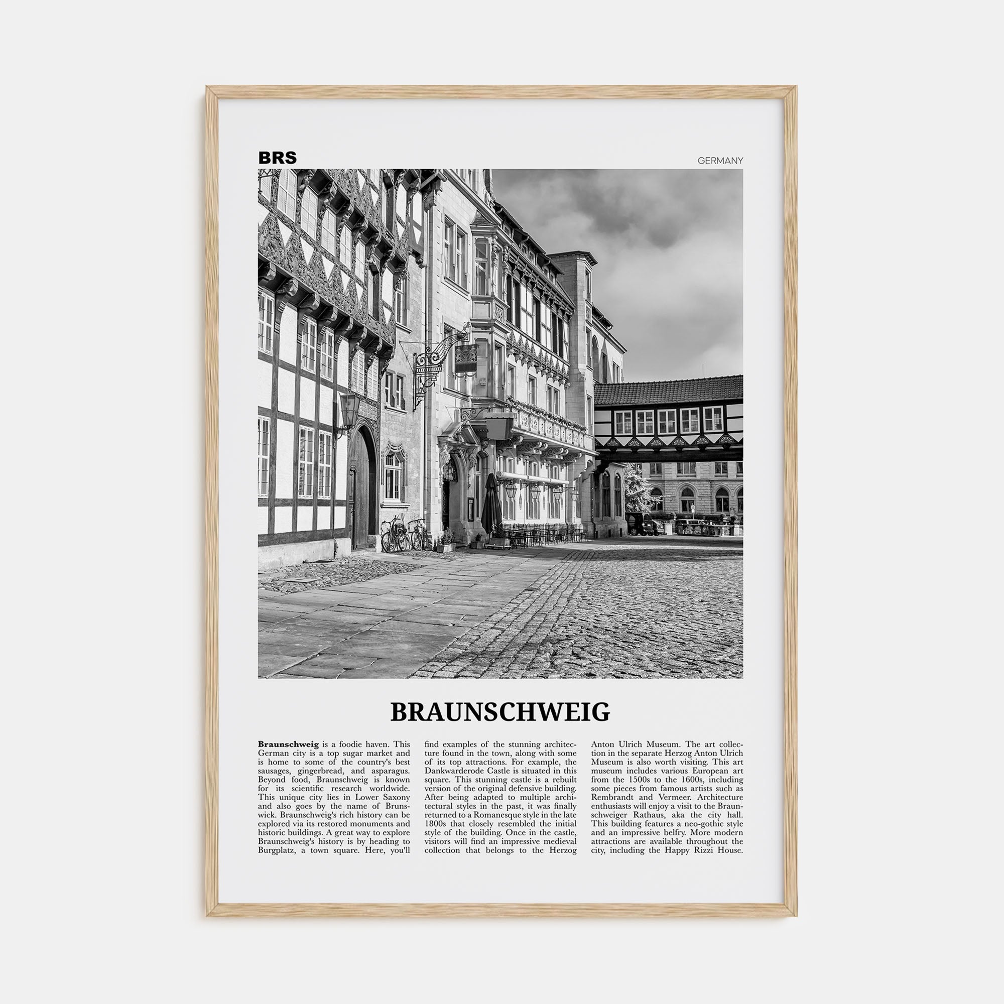 Braunschweig Travel B&W Poster