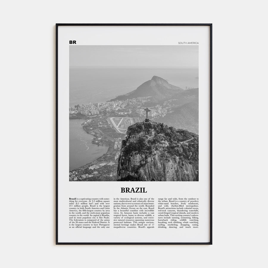 Brazil Travel B&W No 1 Poster