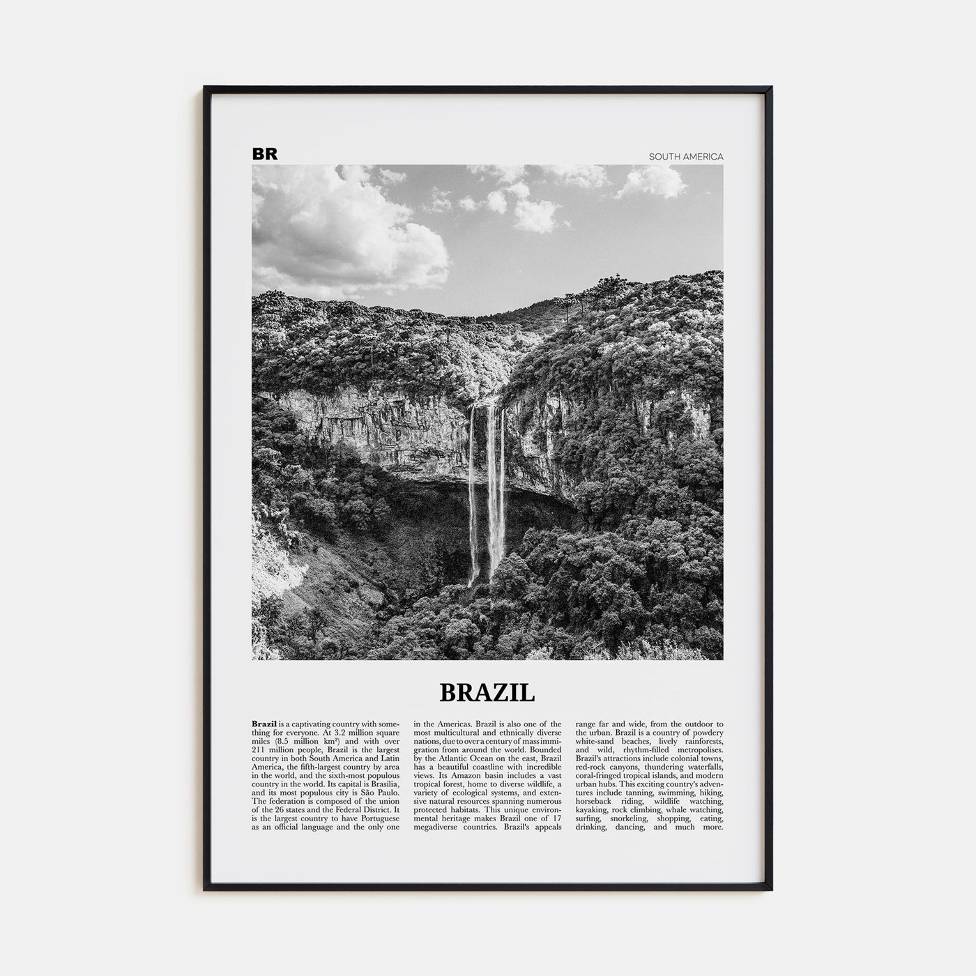 Brazil Travel B&W No 2 Poster