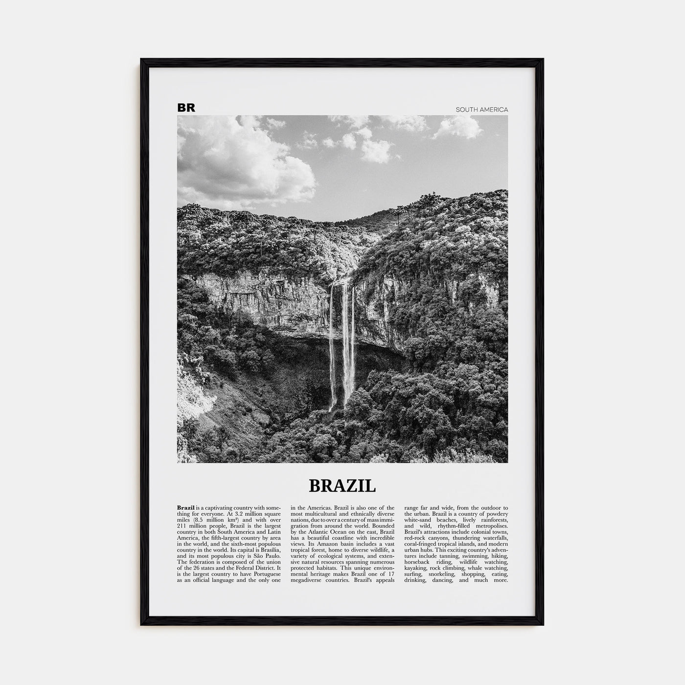 Brazil Travel B&W No 2 Poster