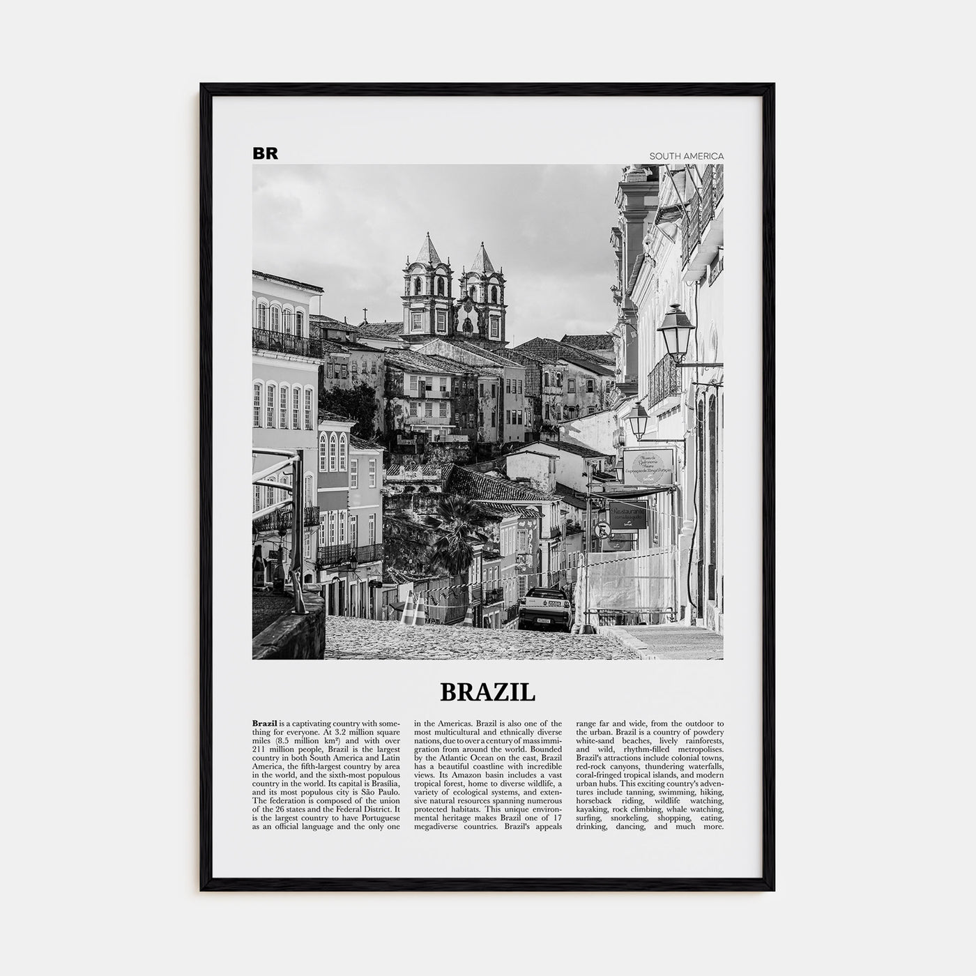 Brazil Travel B&W No 3 Poster