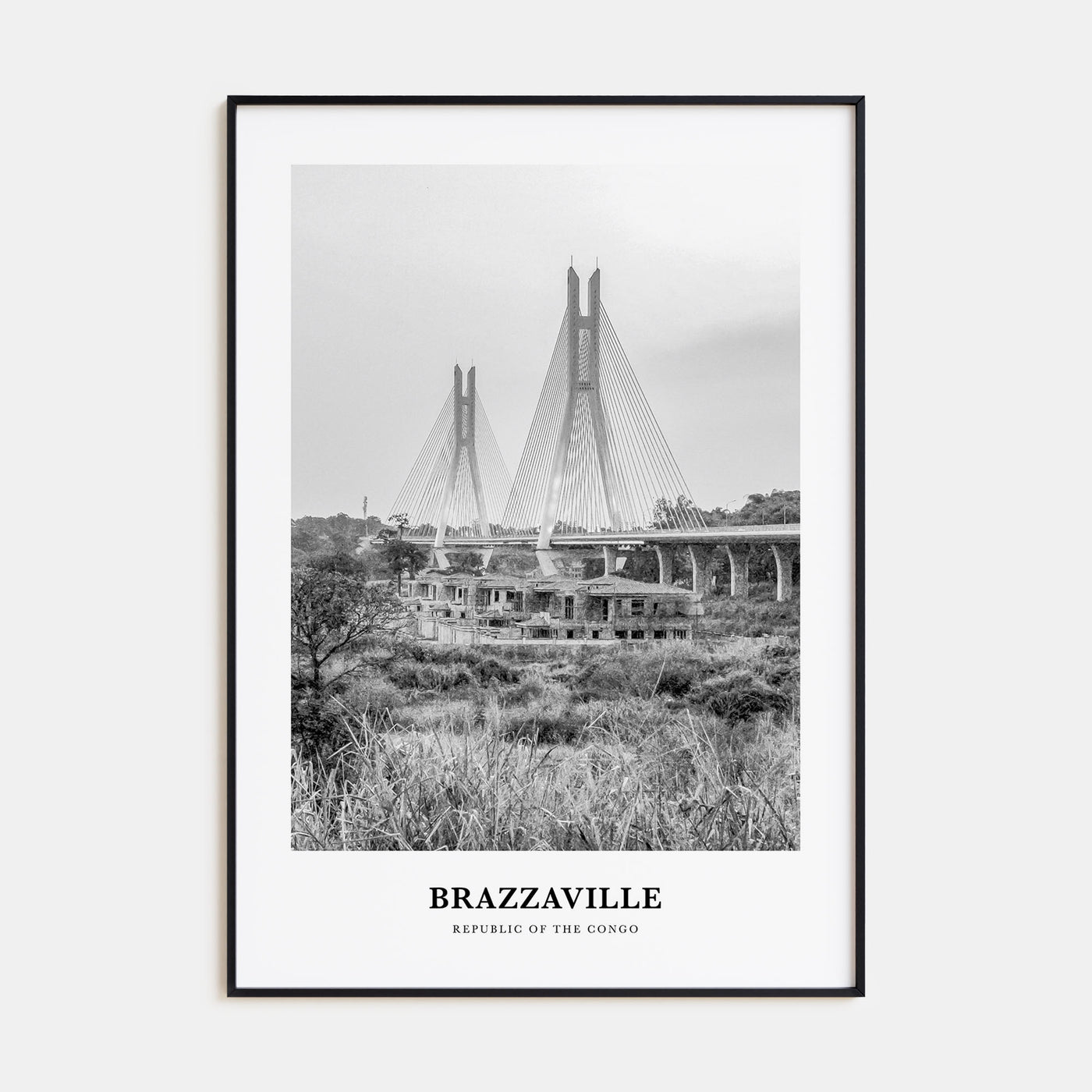 Brazzaville Portrait B&W Poster