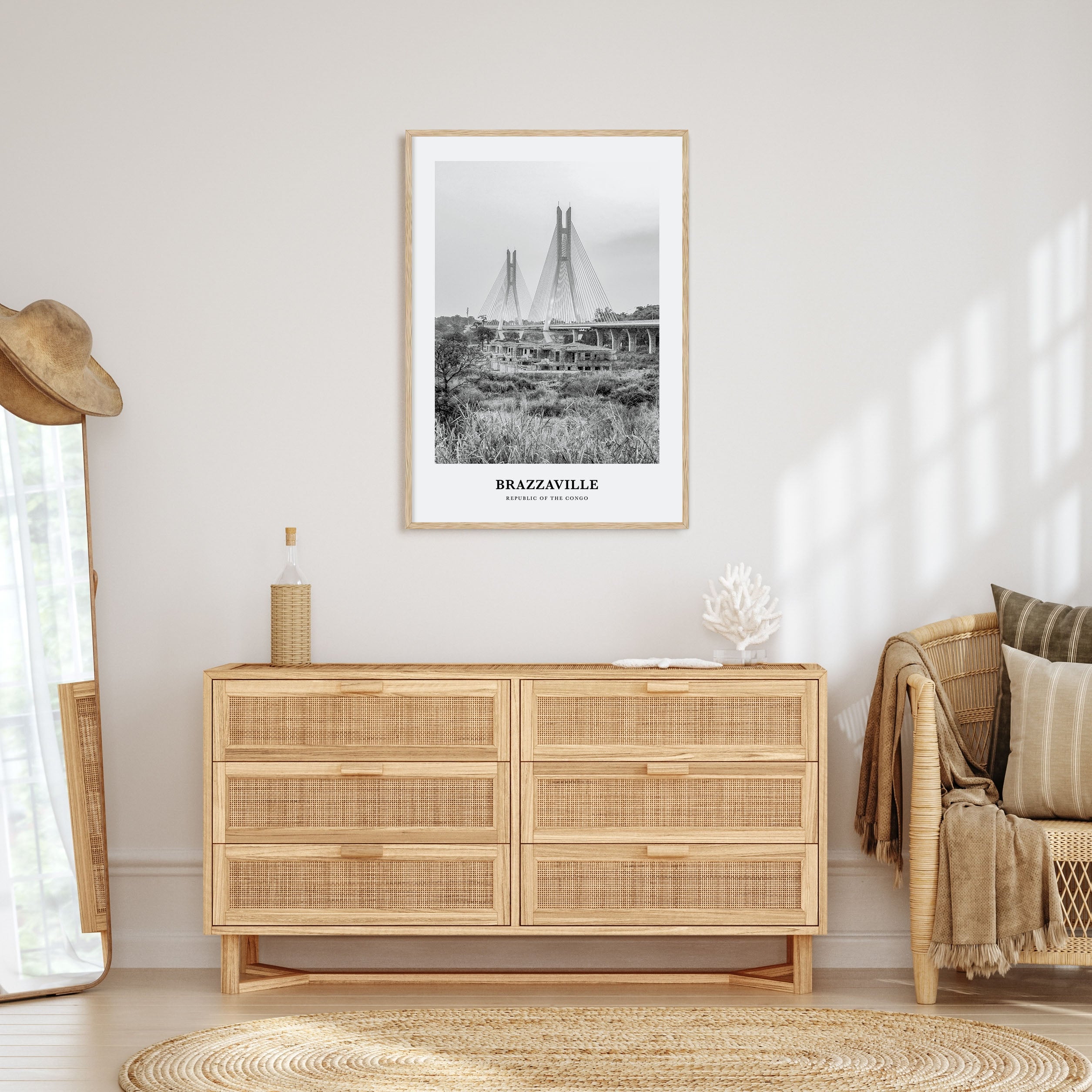 Brazzaville Portrait B&W Poster