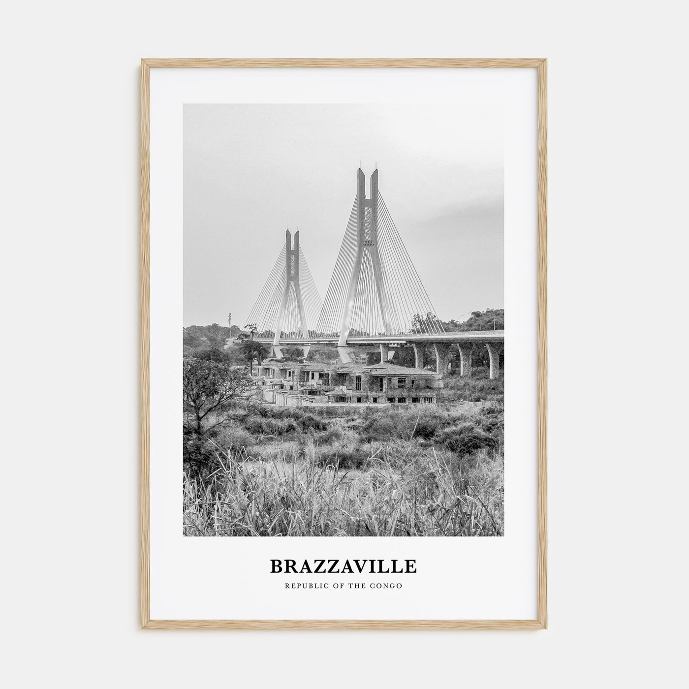 Brazzaville Portrait B&W Poster