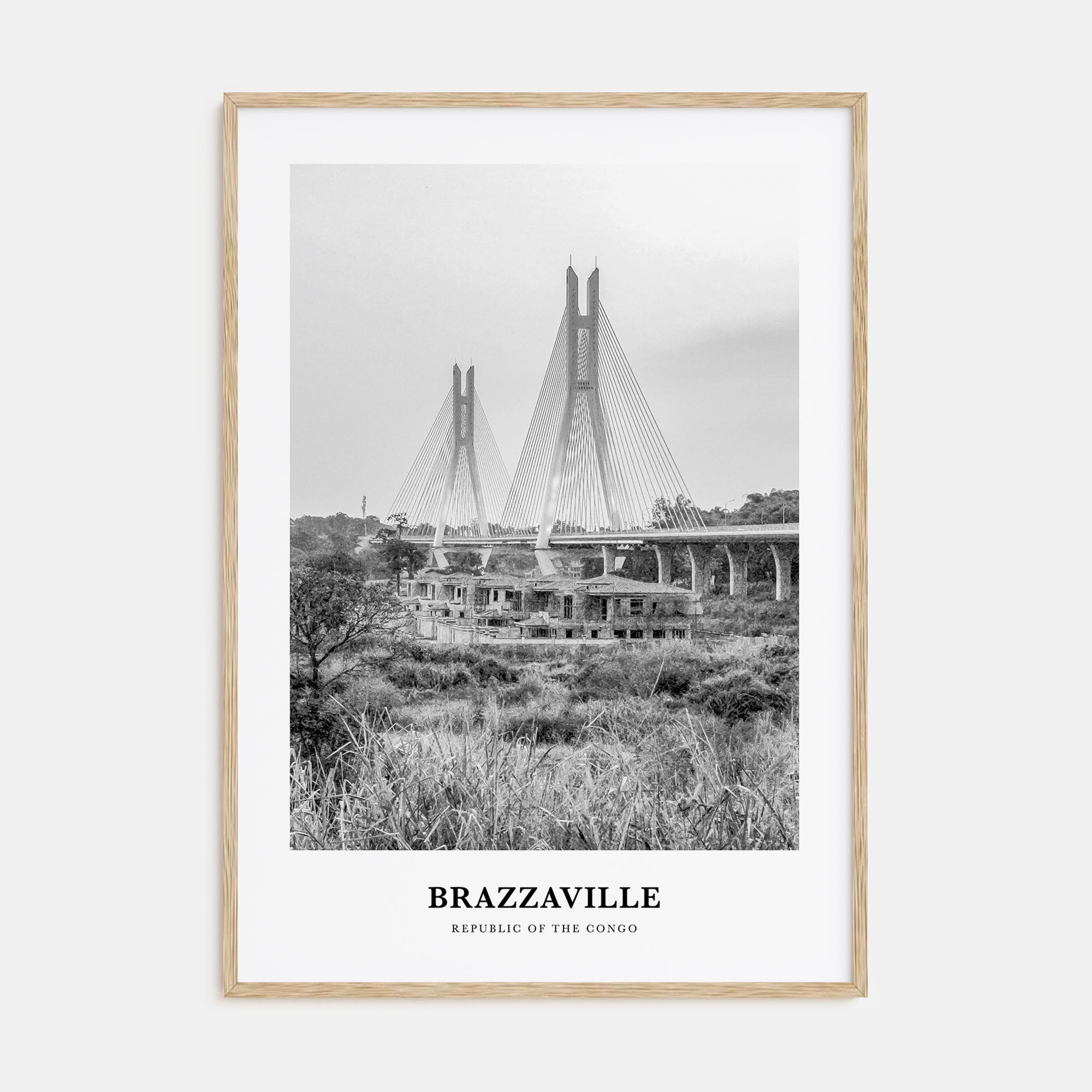 Brazzaville Portrait B&W Poster