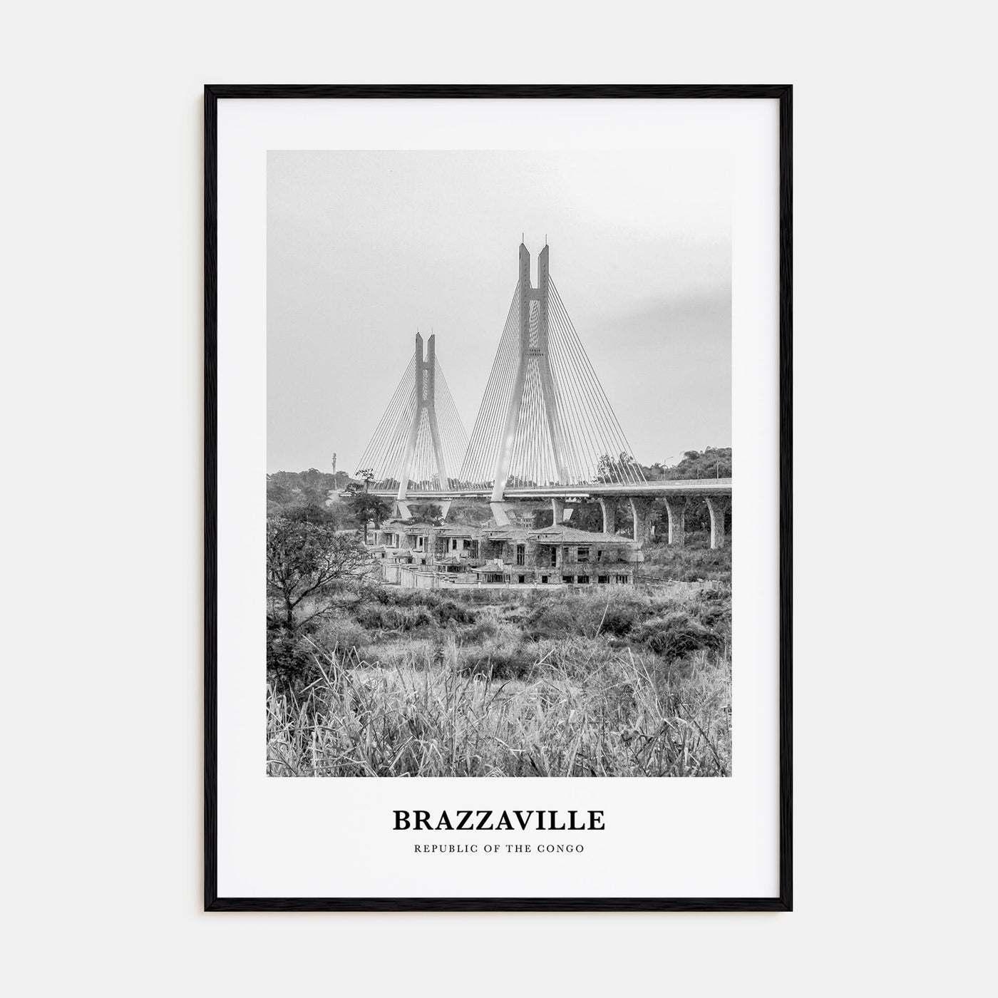 Brazzaville Portrait B&W Poster