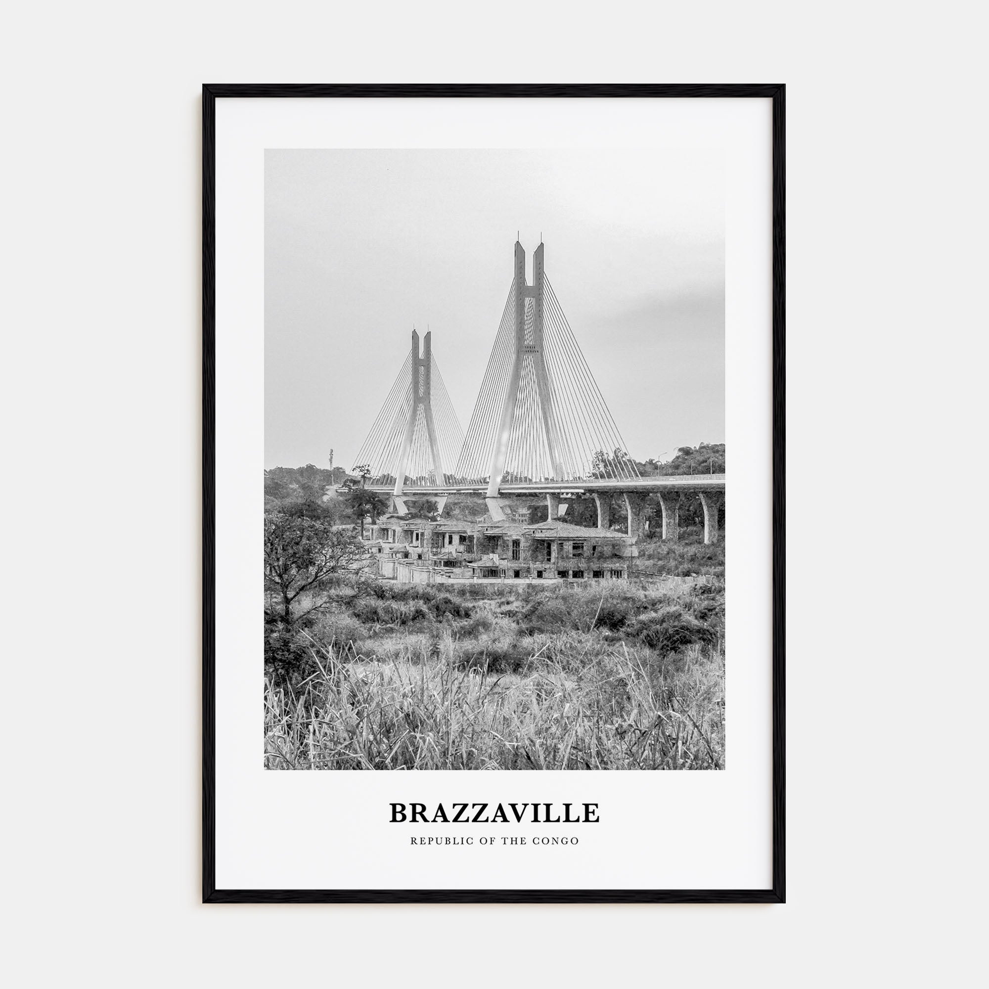 Brazzaville Portrait B&W Poster