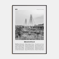 Brazzaville Travel B&W Poster