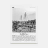 Brazzaville Travel B&W Poster