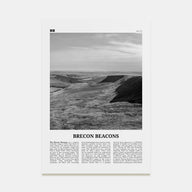 Brecon Beacons Travel B&W Poster