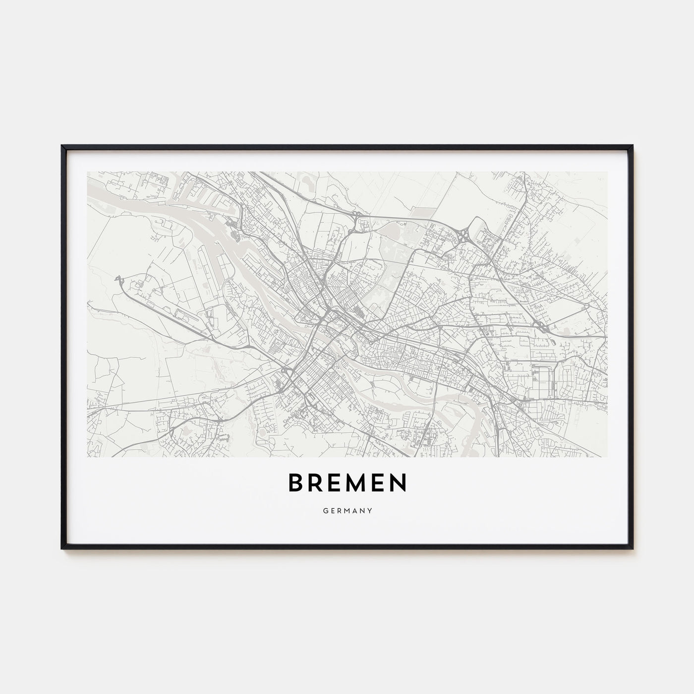 Bremen Map Landscape Poster