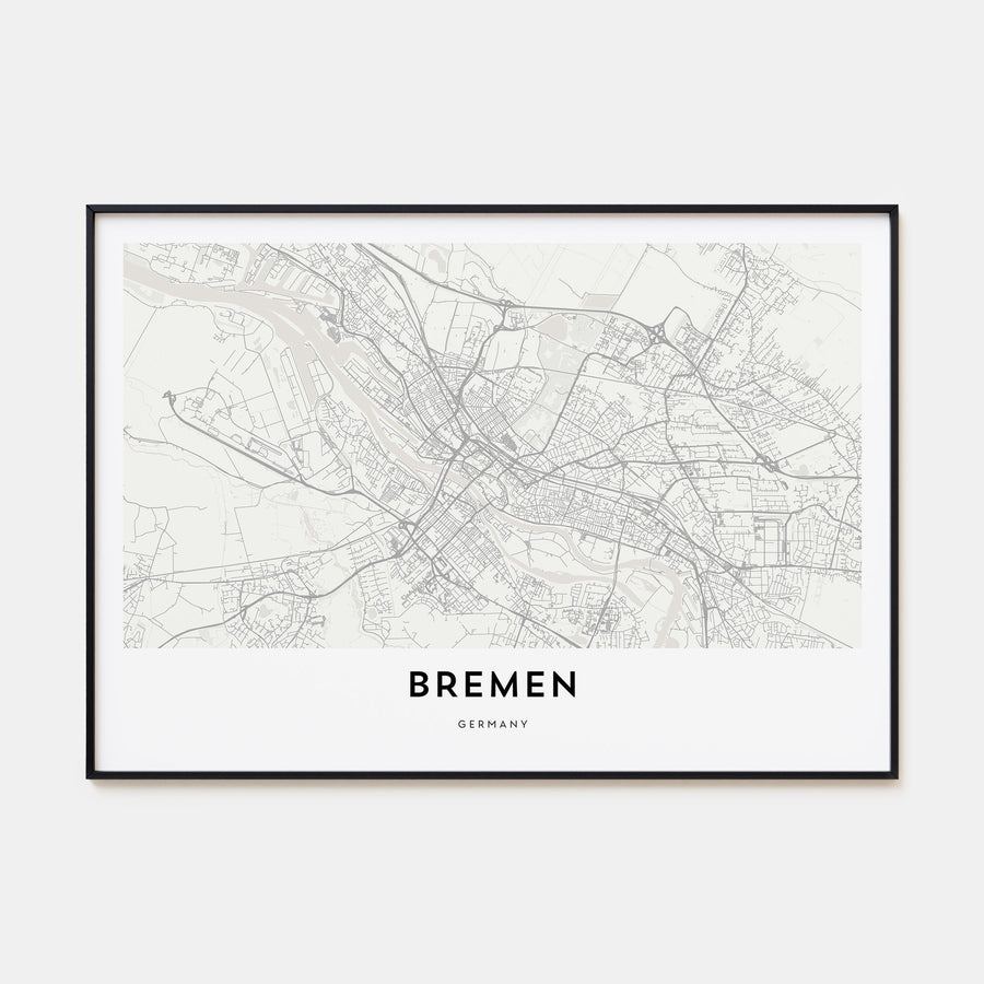Bremen Map Landscape Poster