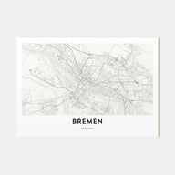 Bremen Map Landscape Poster