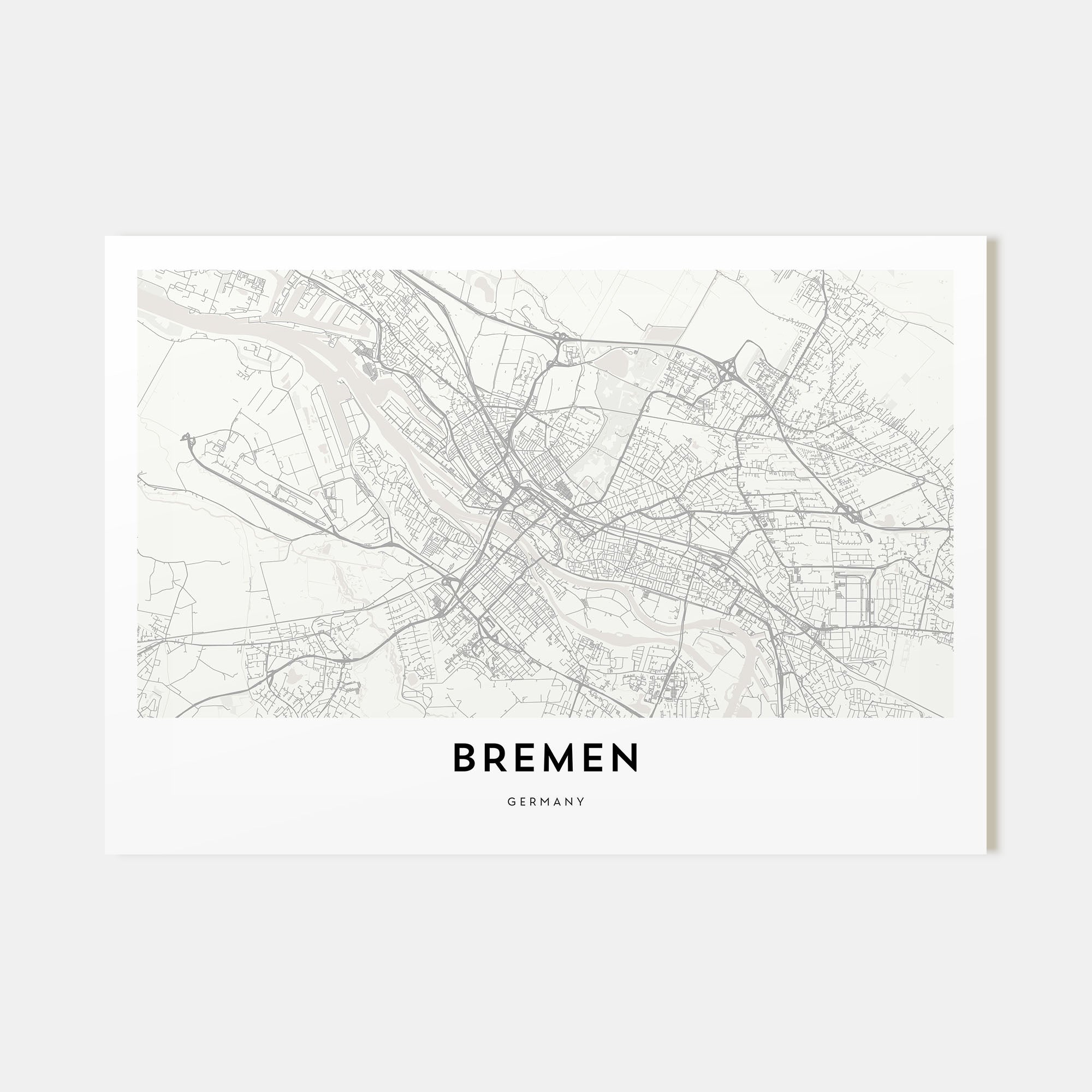 Bremen Map Landscape Poster