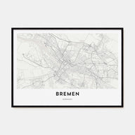 Bremen Map Landscape Poster