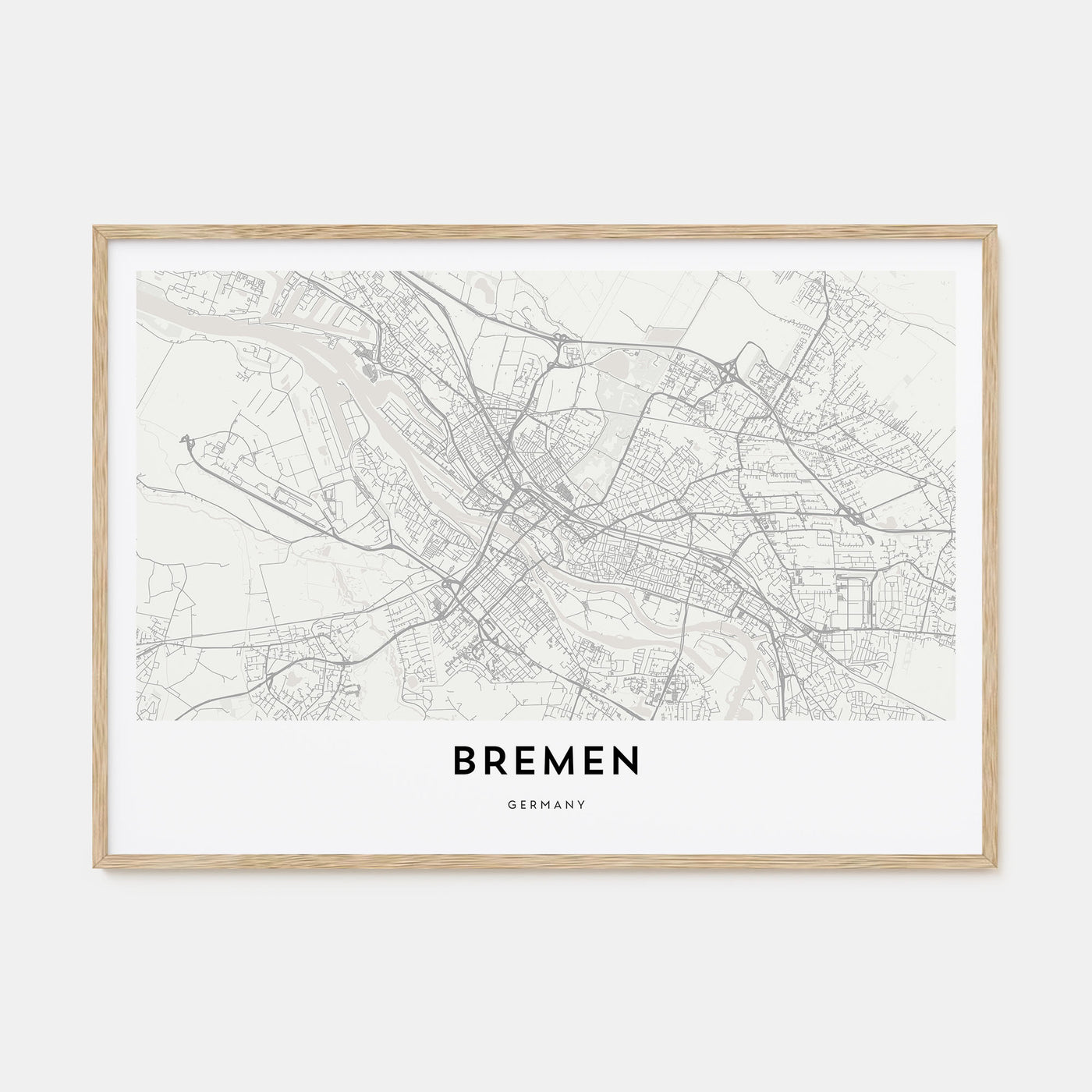 Bremen Map Landscape Poster