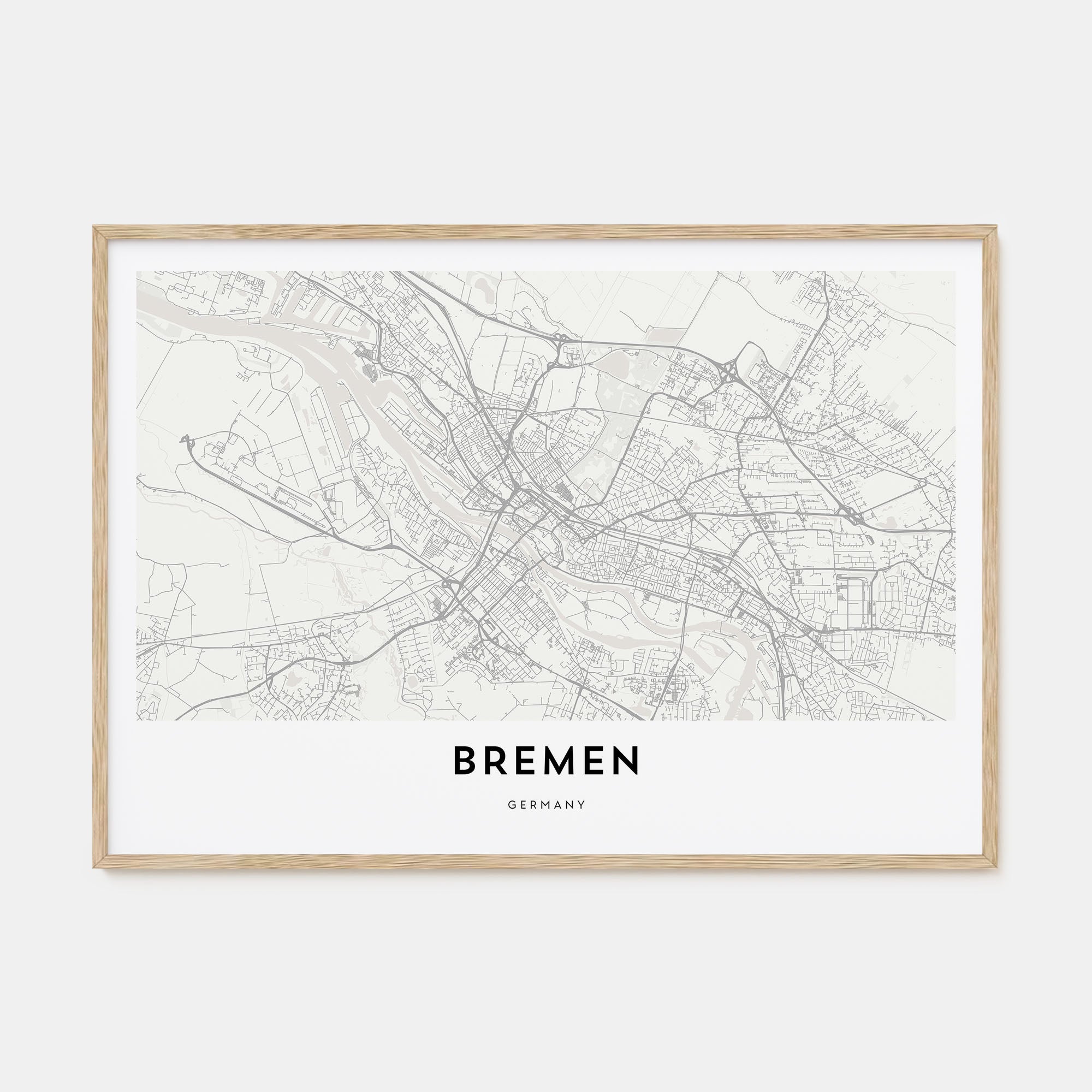 Bremen Map Landscape Poster