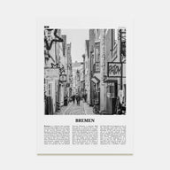 Bremen Travel B&W Poster