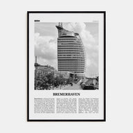 Bremerhaven Travel B&W Poster