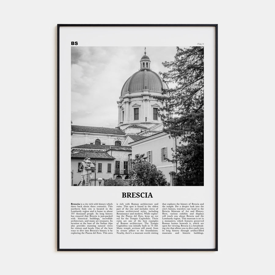Brescia Travel B&W Poster