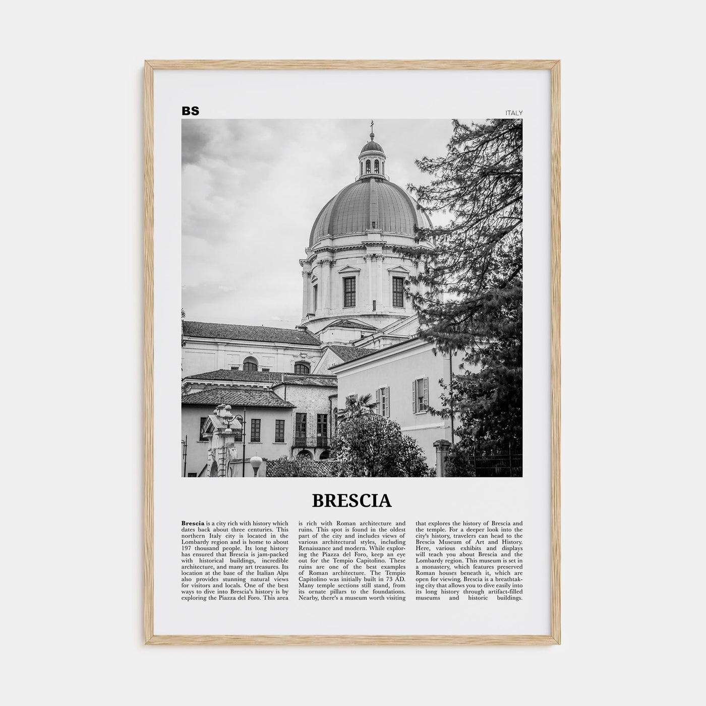 Brescia Travel B&W Poster