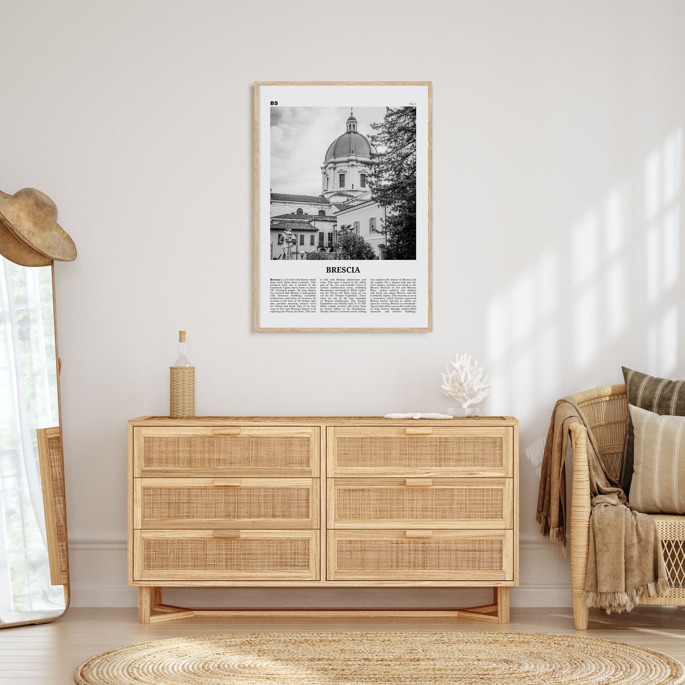 Brescia Travel B&W Poster