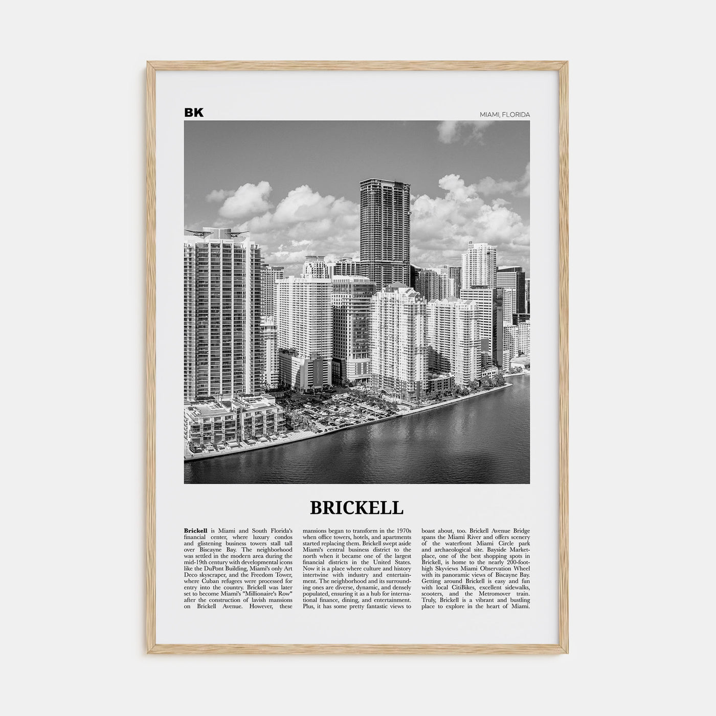 Brickell Travel B&W Poster