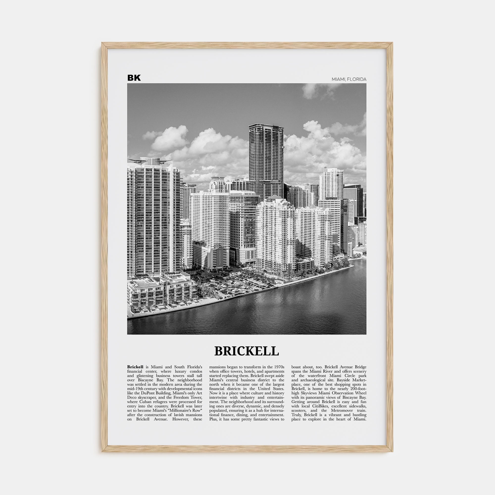Brickell Travel B&W Poster