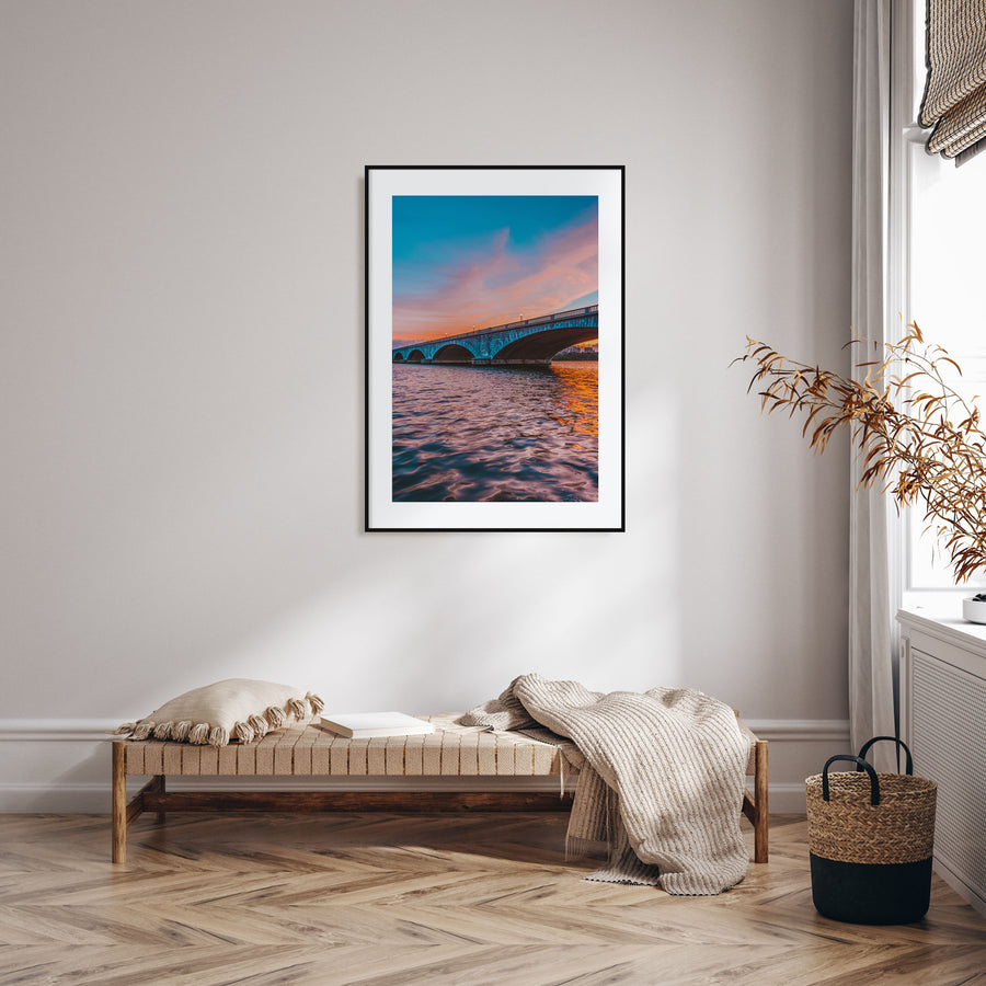 Bridge Sunset Photo Color Poster