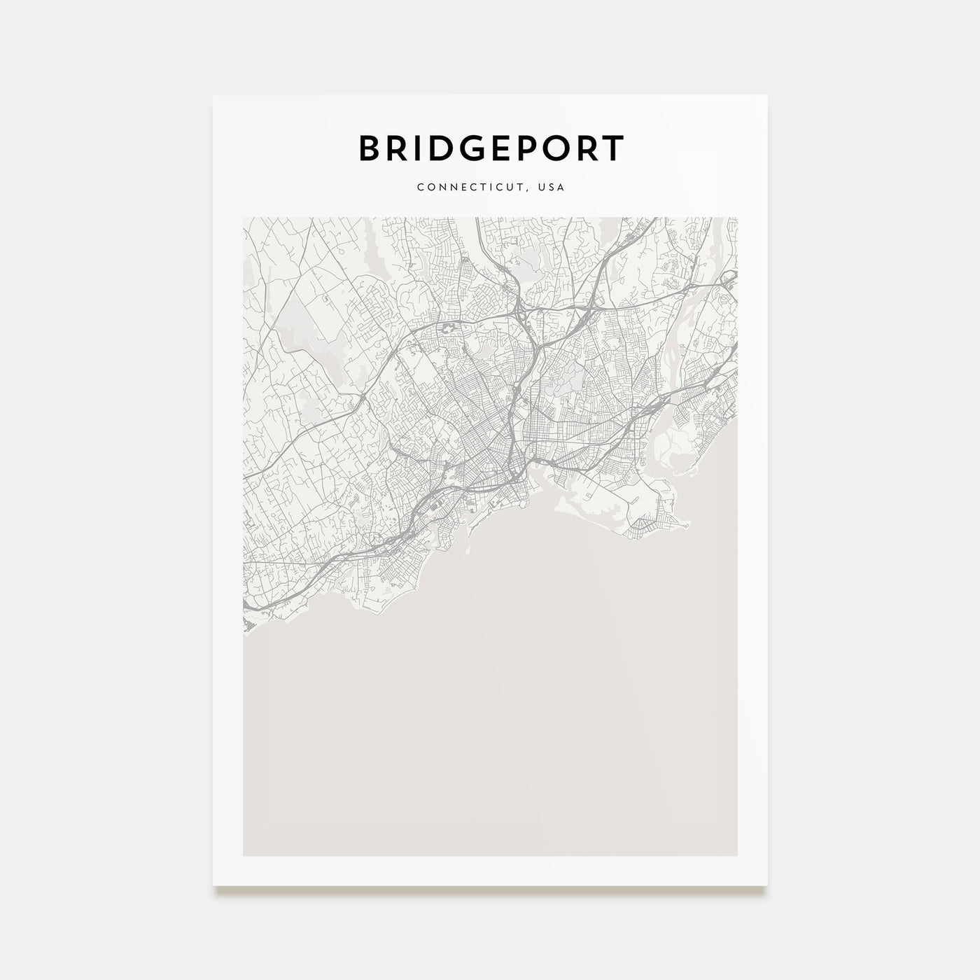 Bridgeport Map Portrait Poster