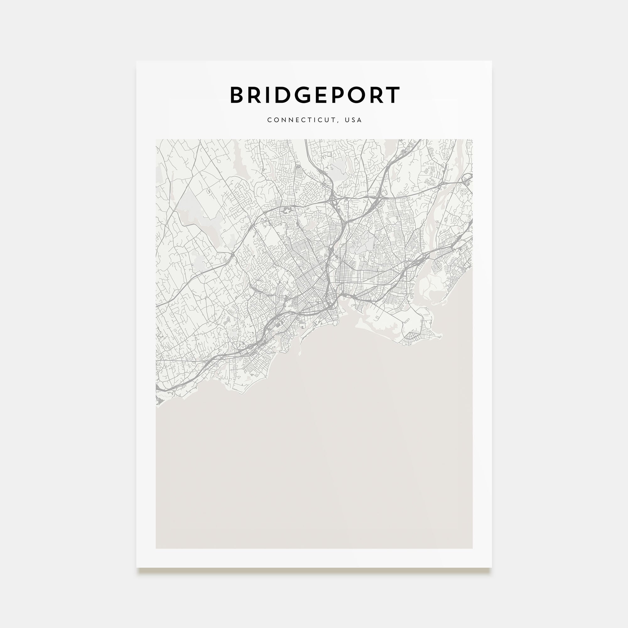 Bridgeport Map Portrait Poster