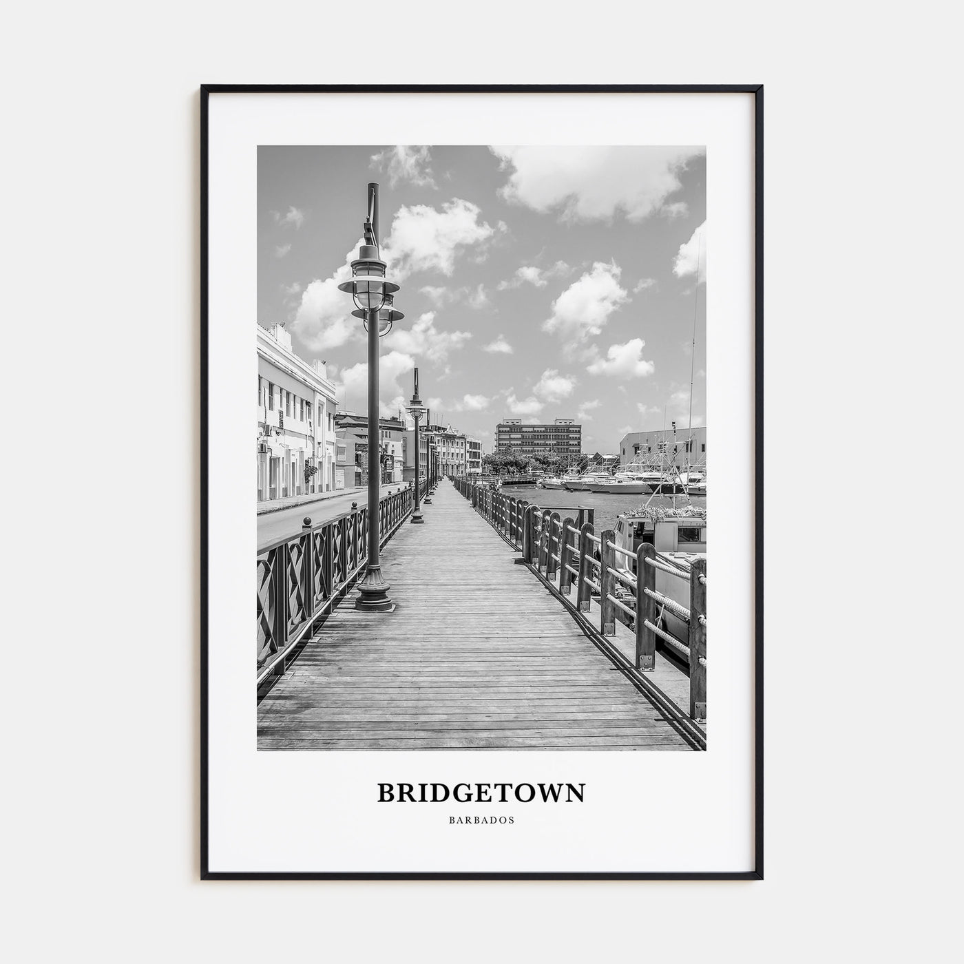 Bridgetown Portrait B&W Poster
