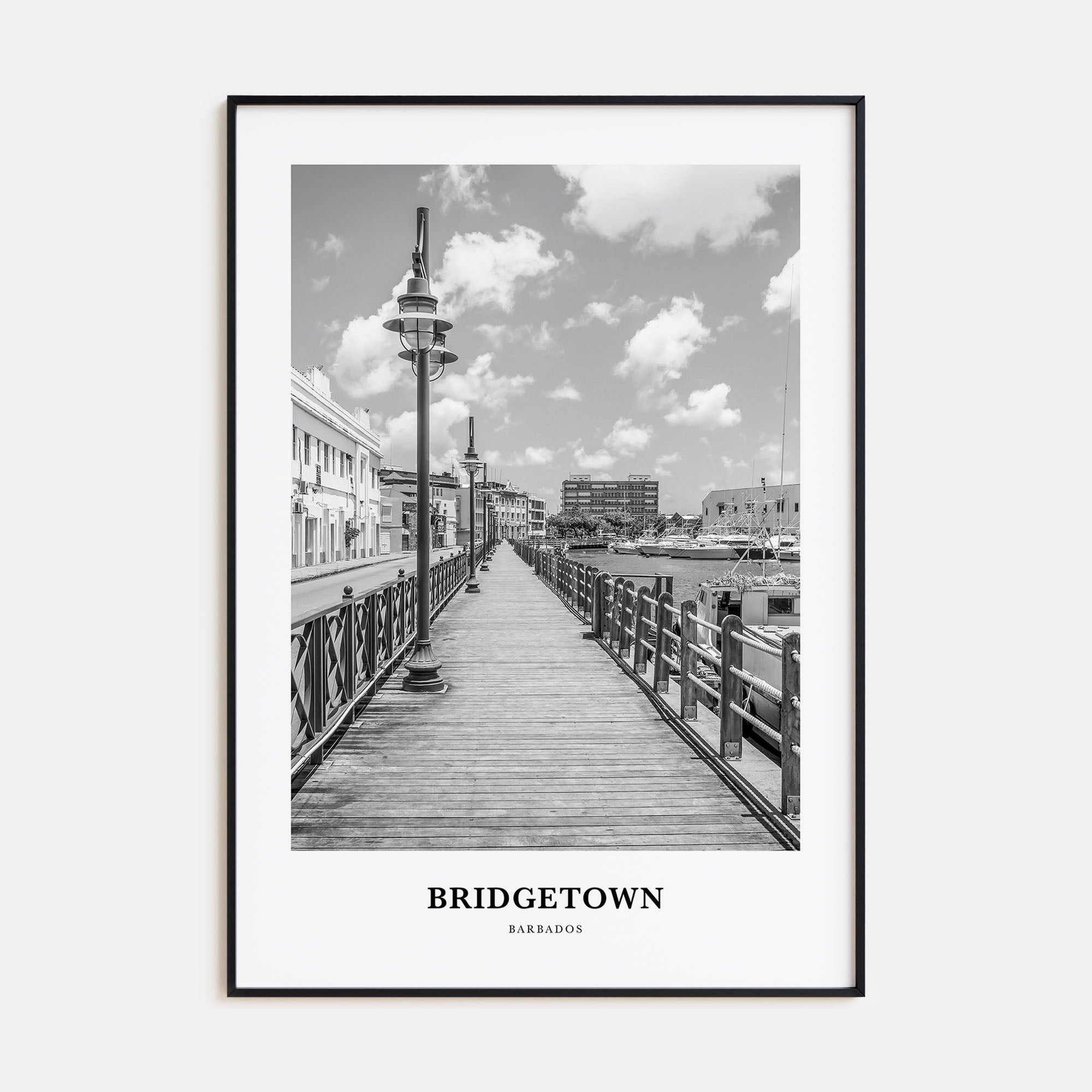 Bridgetown Portrait B&W Poster