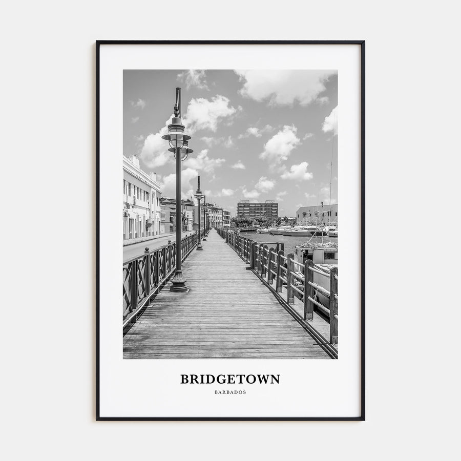 Bridgetown Portrait B&W Poster